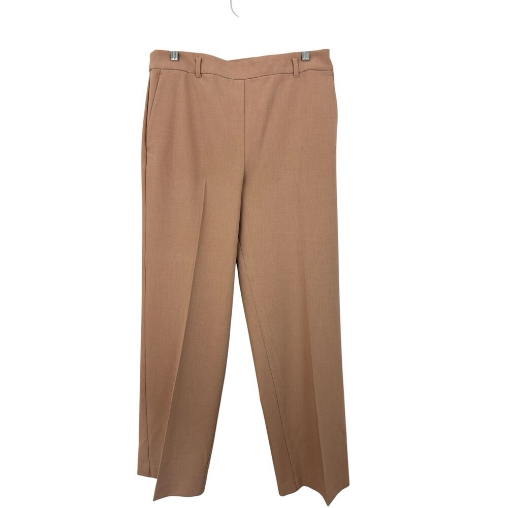 Ann Taylor High Rise Side Zip Trouser Pants Tan Women's Sz 10 Crepe Career